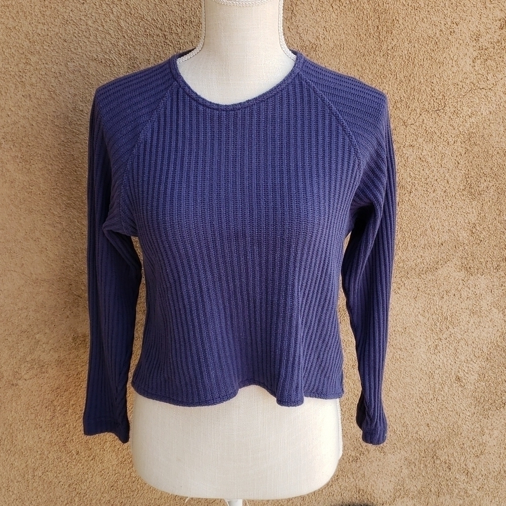 Vintage NY & CO Y2K cotton blend ribbed knit cropped top